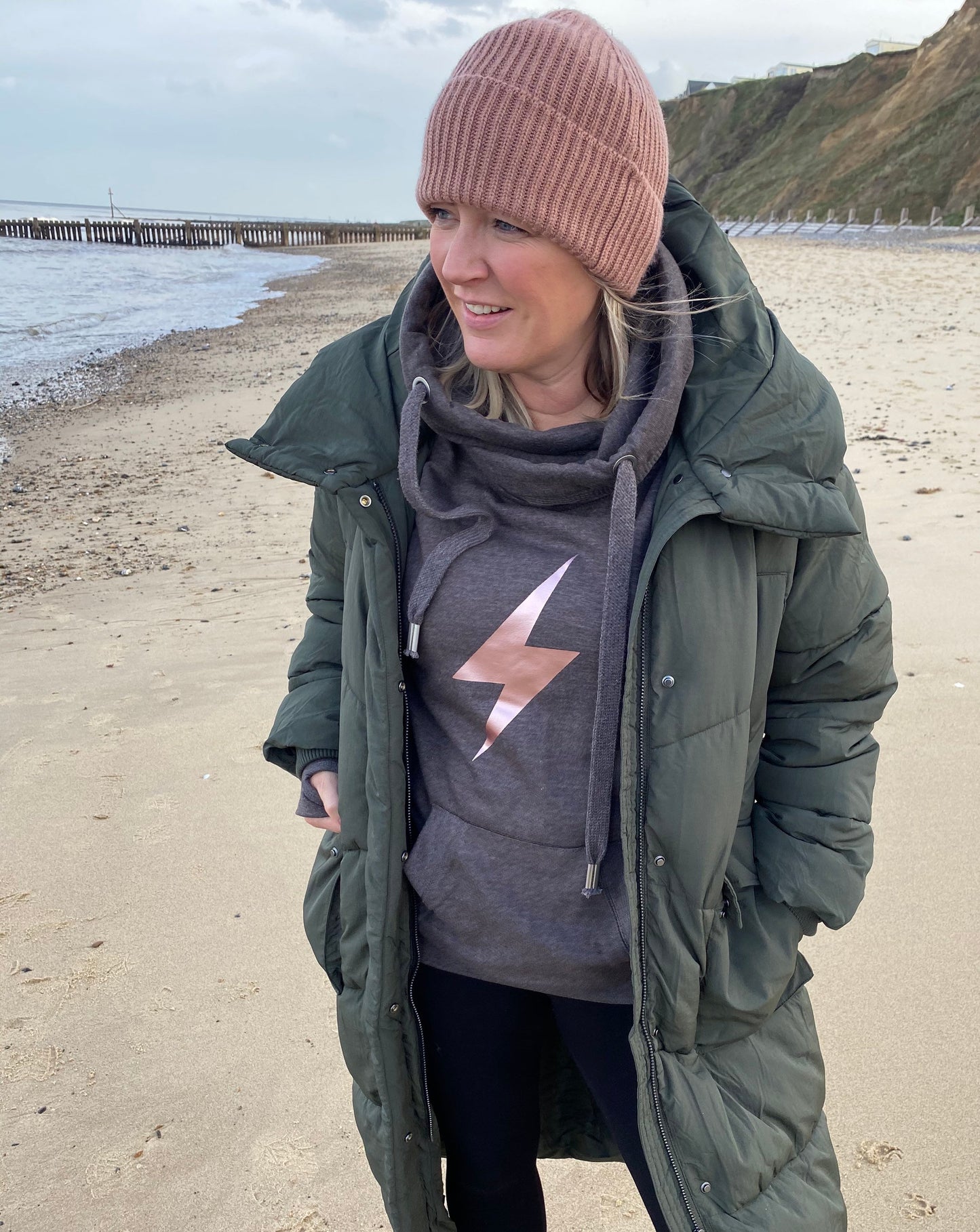 Lightening bolt hoodie | Cross neck hoodie | Chunky hoodie with lightening bolt |Fashion hoodie | Crossover Hoodie | Cowl neck hoodie|