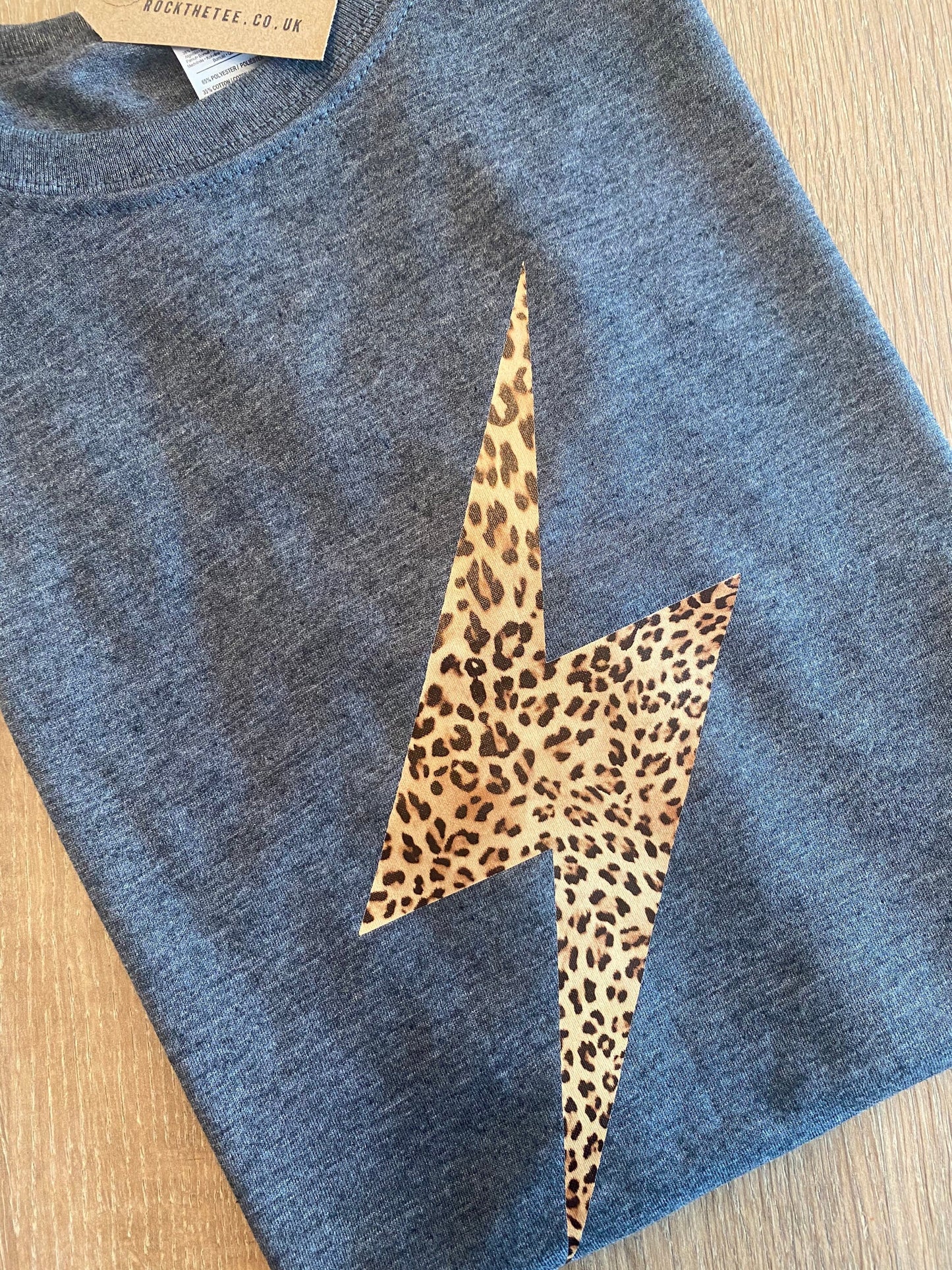 Womens Lightening Bolt T-shirt, Leopard Lightening Bolt, Lightening Bolt, Flash