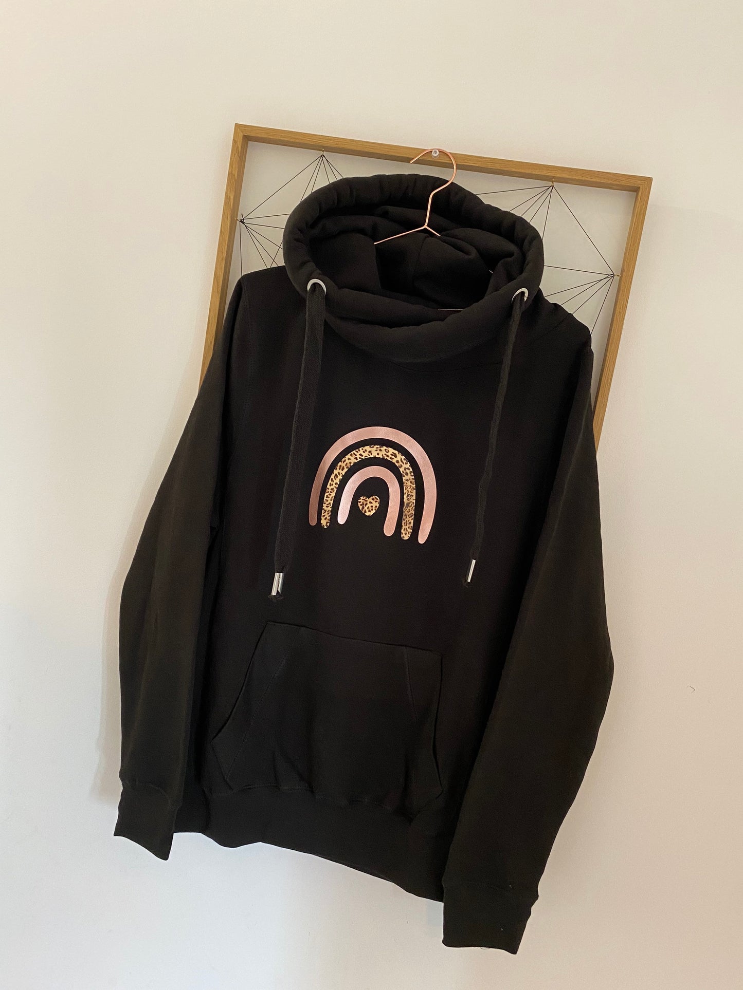 Adults rainbow hoodie | Cowl neck hoodie | Leopard rainbow hoodie | Crossover hoodie | adults rainbow | women’s rainbow hoodie