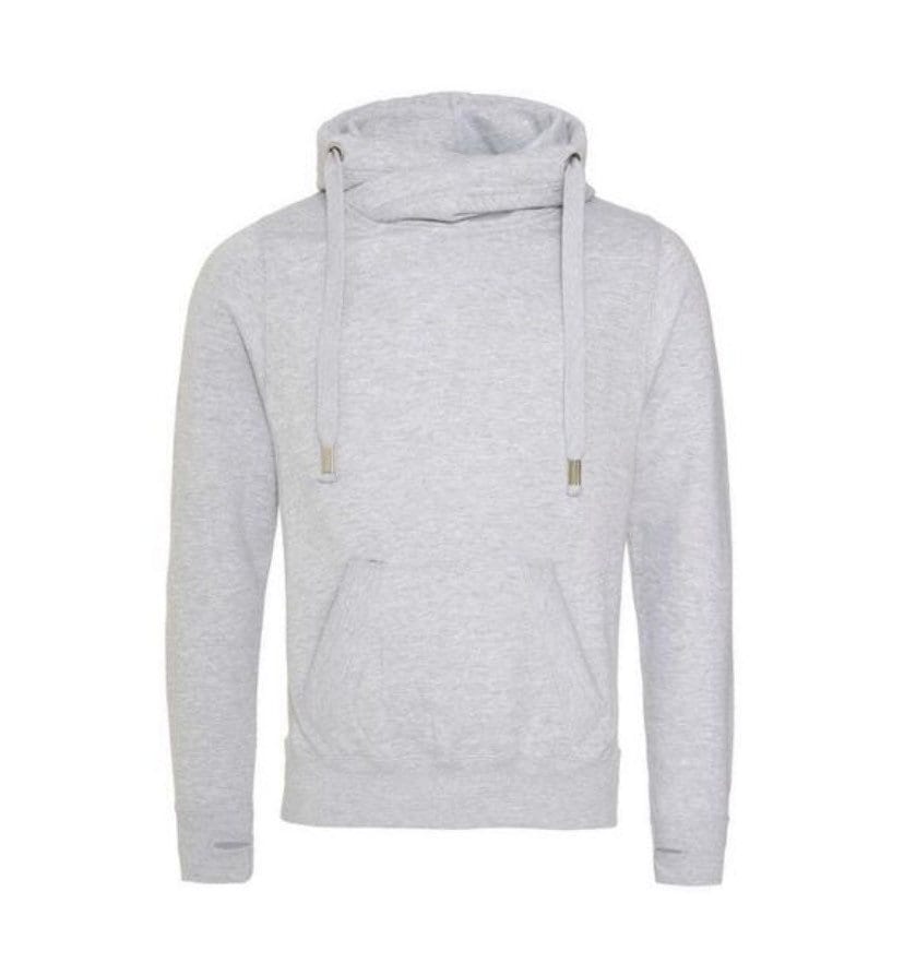 Adults Grey Rock & Roll Hoodie | Cowl neck hoodie | Crossover Hoodie |