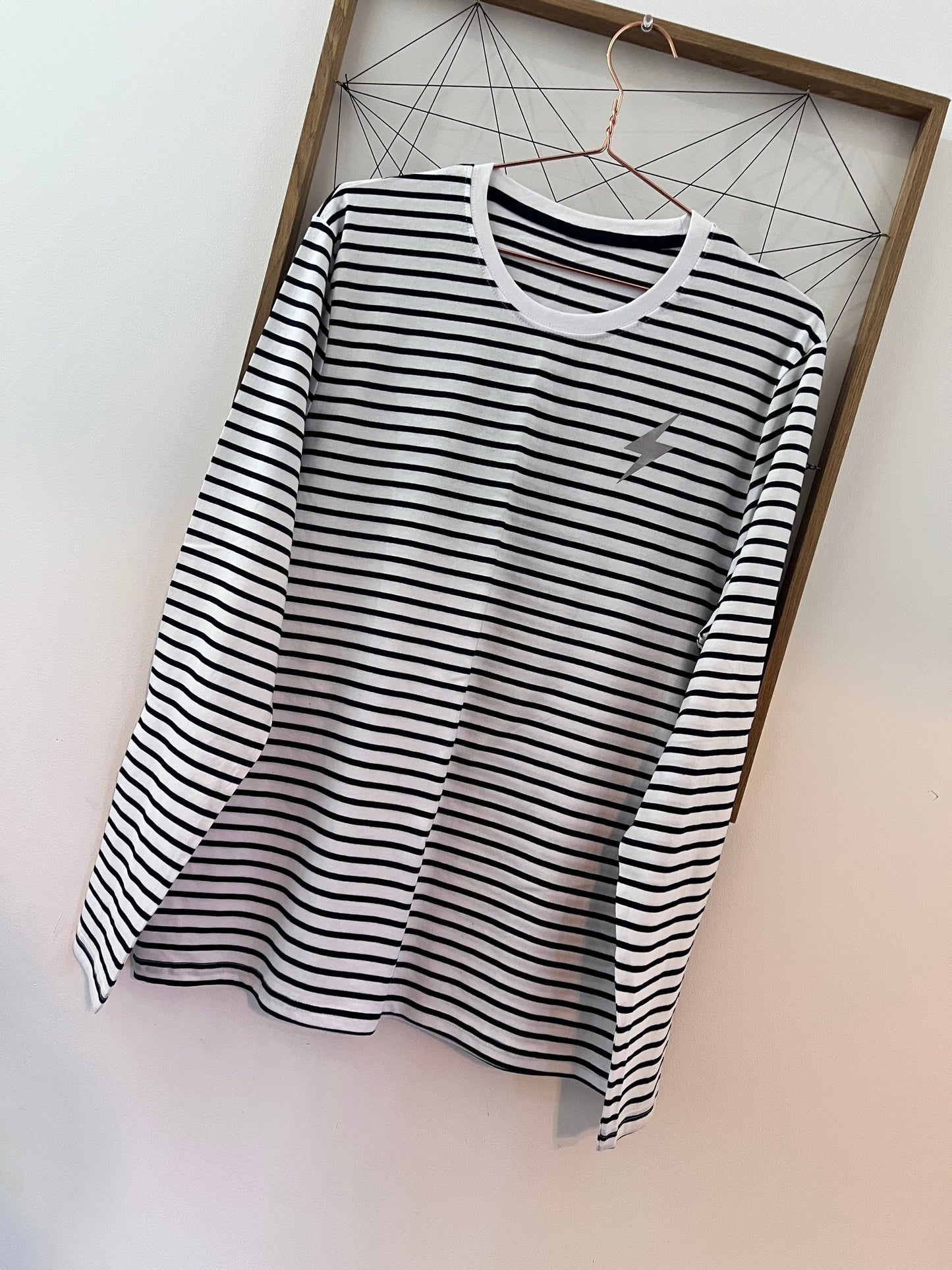 Choose your colour mini lightening bolt long sleeved Breton stripe top | Breton Stripe long sleeved top |striped long sleeve t-shirt |