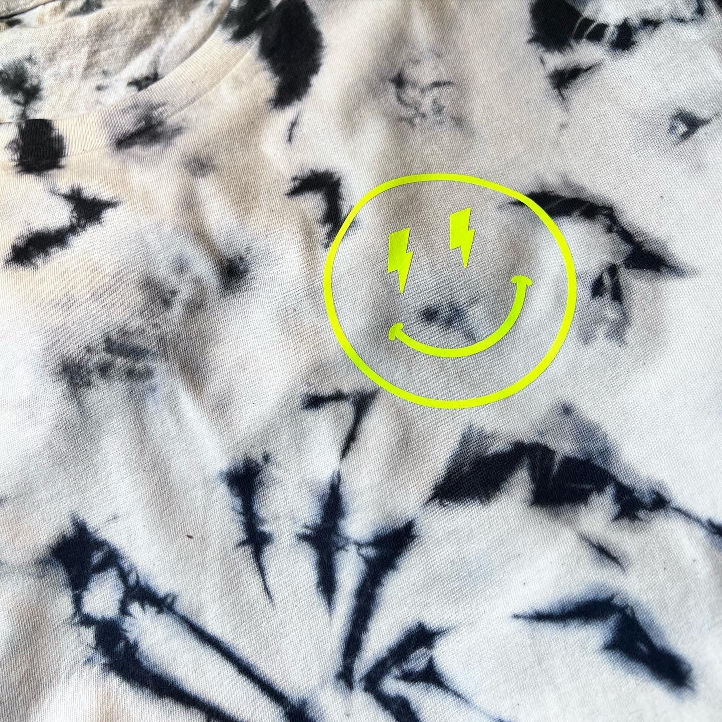 Women’s Organic Tie Dye T-Shirt With Smiley Face | Smiley Face T-Shirt| Smiley T-Shirt |