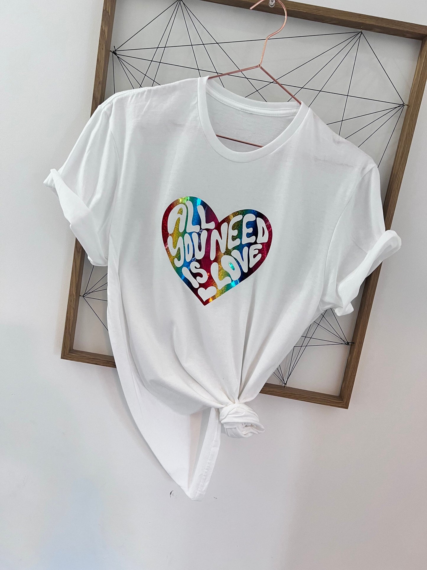 All you need is love rainbow print T-shirt | Pride T-Shirt
