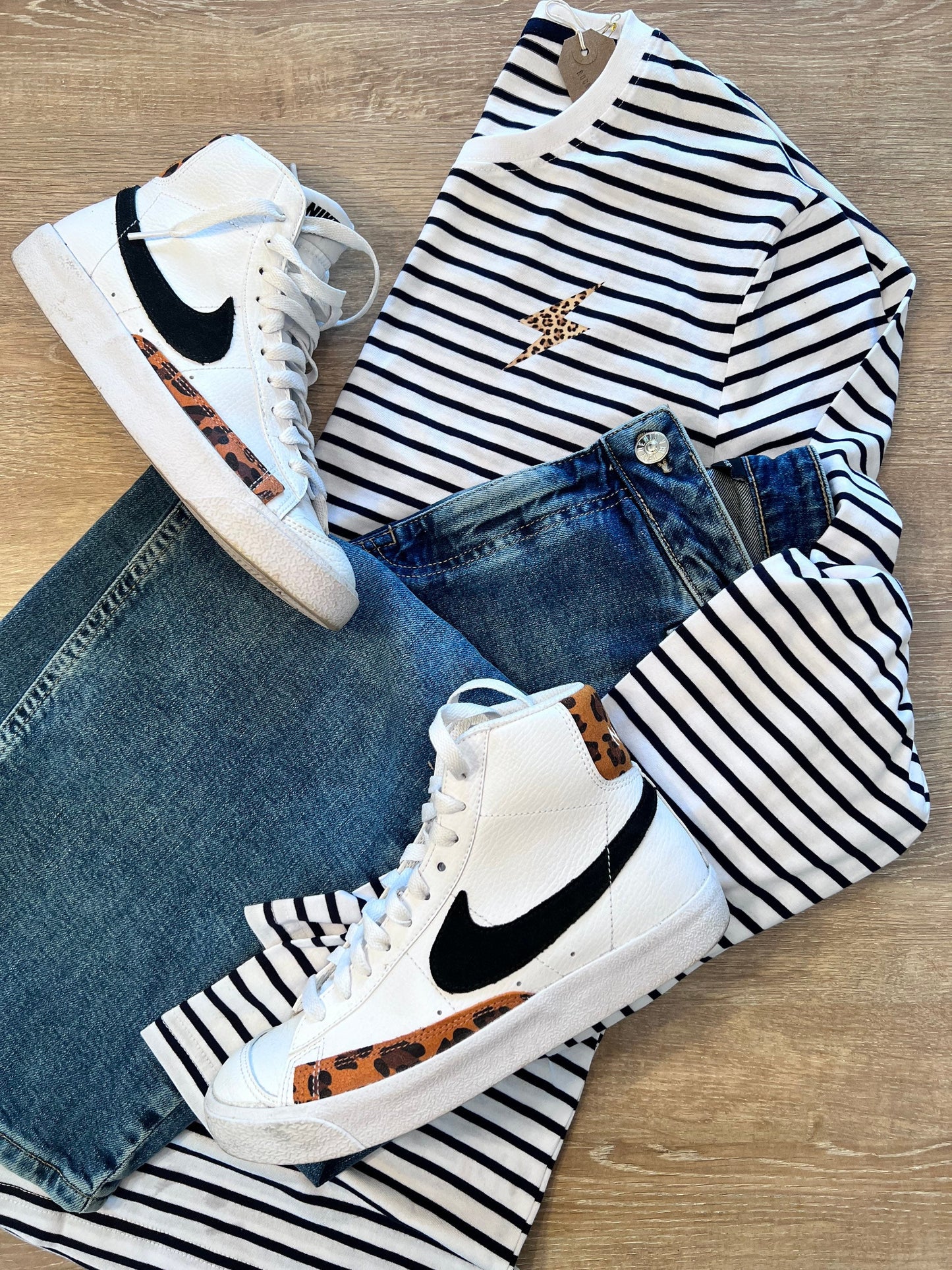 Choose your colour mini lightening bolt long sleeved Breton stripe top | Breton Stripe long sleeved top |striped long sleeve t-shirt |