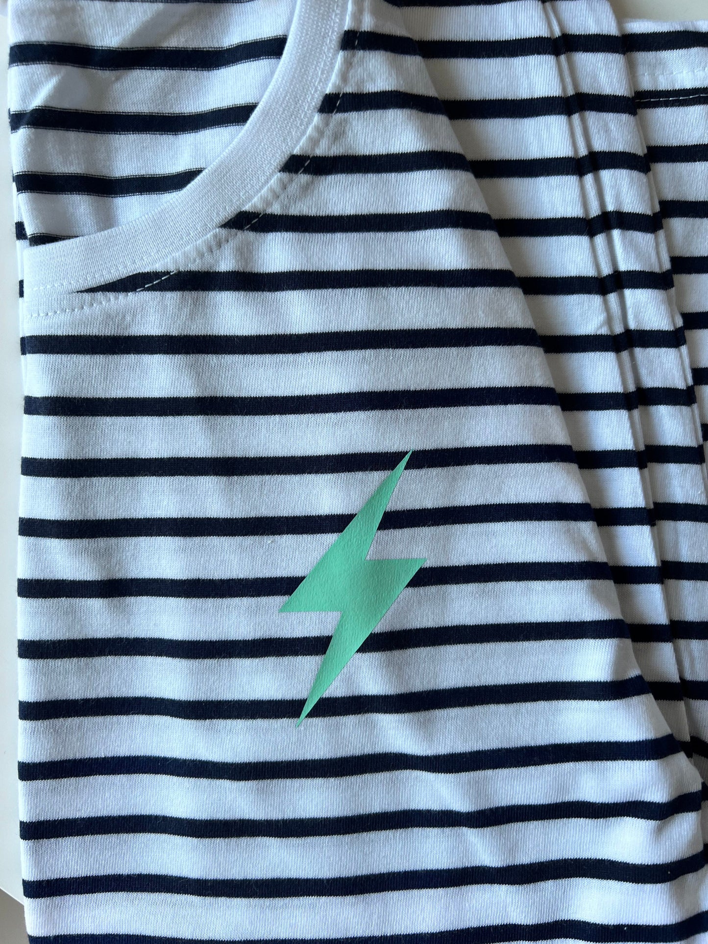 Choose your colour mini lightening bolt long sleeved Breton stripe top | Breton Stripe long sleeved top |striped long sleeve t-shirt |