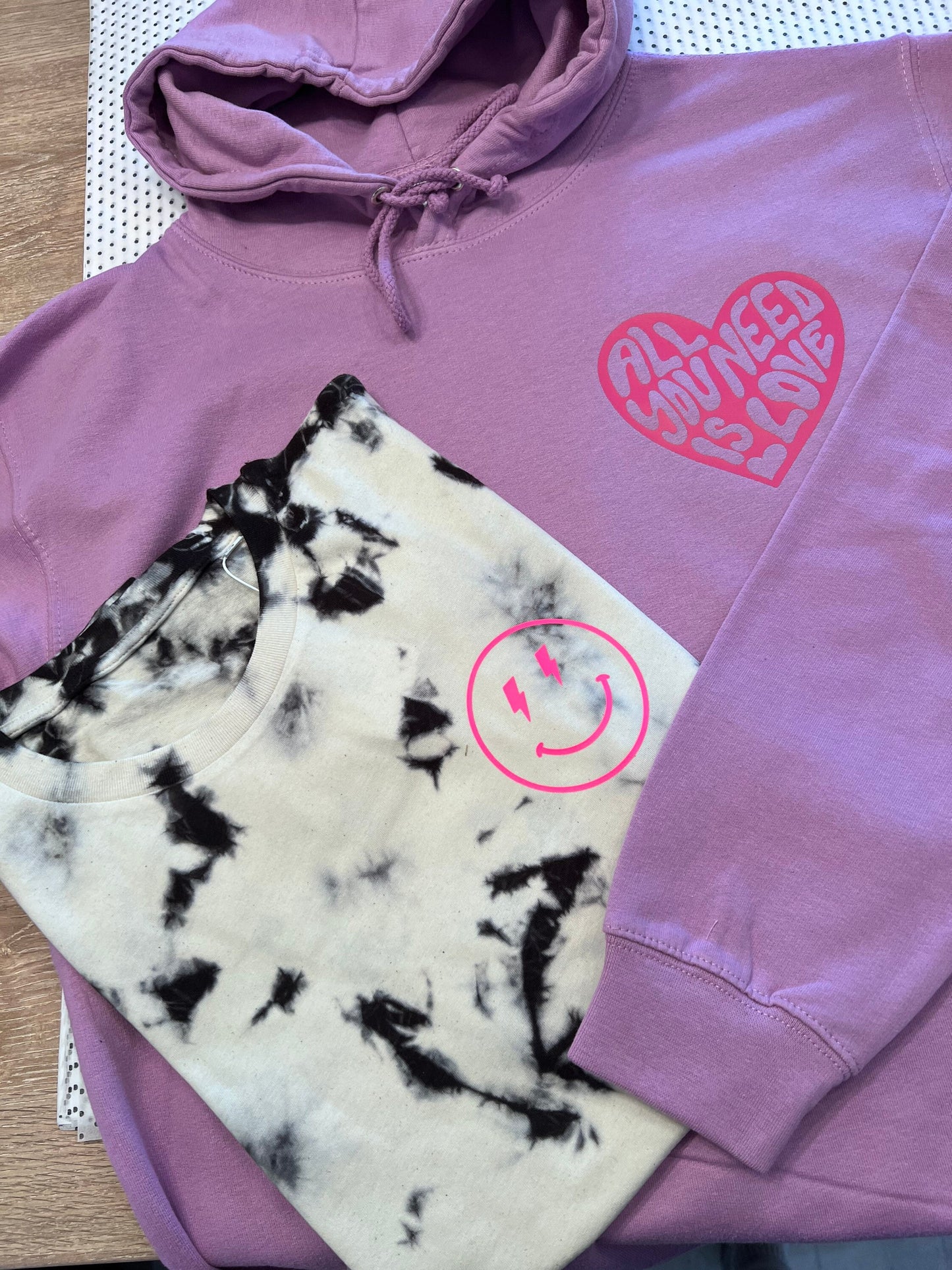 Women’s Organic Tie Dye T-Shirt With Smiley Face | Smiley Face T-Shirt| Smiley T-Shirt |