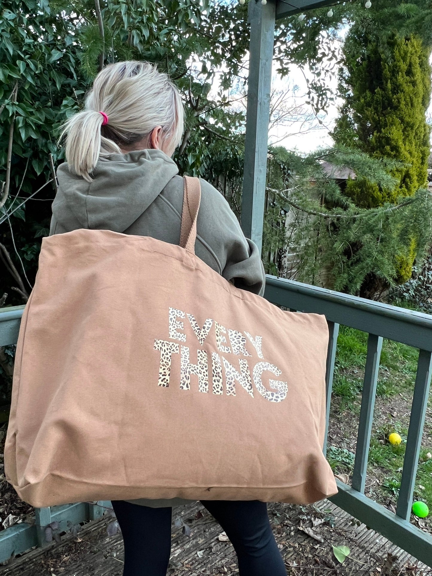 Everything really big tote bag | choose your print colour | oversized tote bag | weekender bag