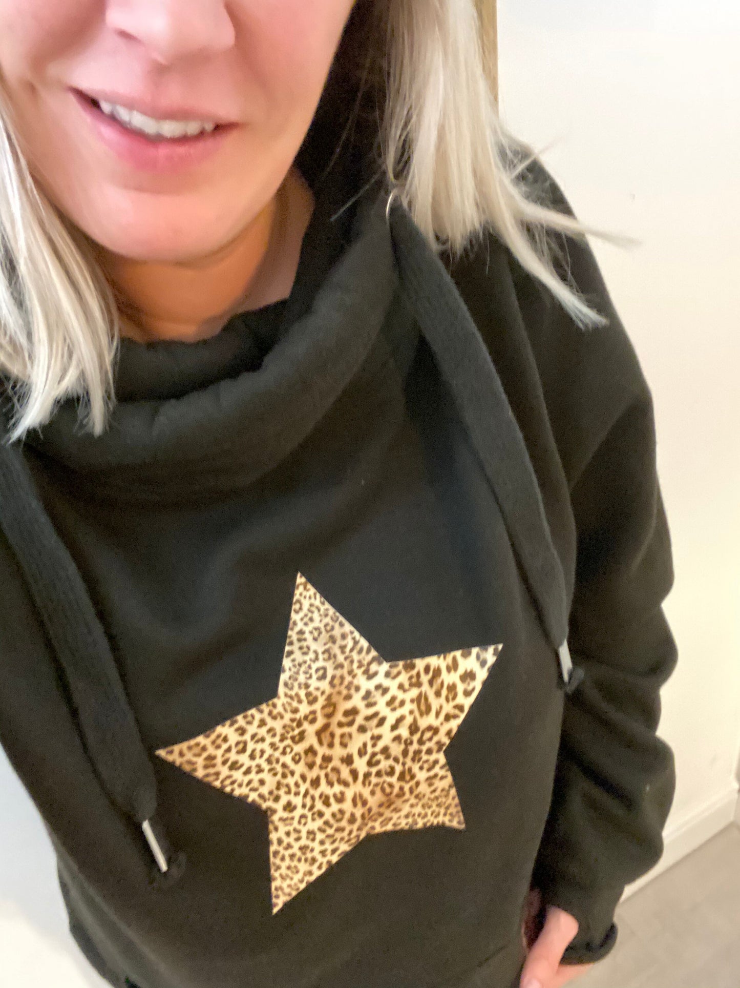 Adults star hoodie | Cowl neck hoodie | Choose your star colour hoodie | Star hoodie | Crossover Hoodie | Star Hoodie | Leopard Star Hoodie