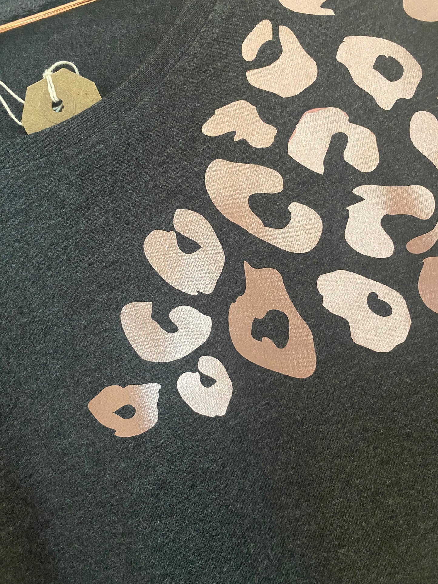 Womens Leopard Print Tee, Womens Fashion Tee, Leopard Design Tee, Womens Rose Gold Design Tee