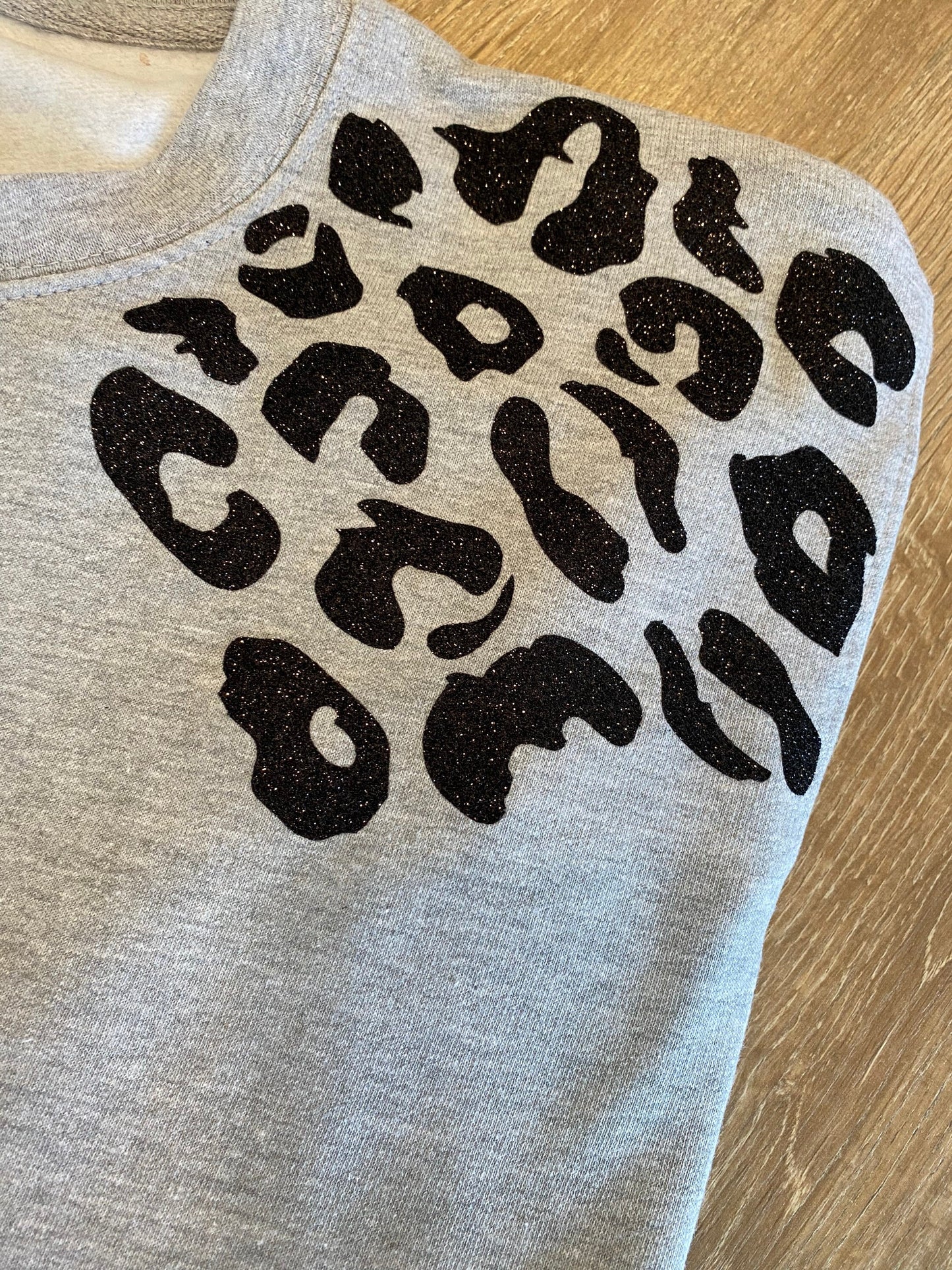 Womens leopard sweatshirt, womens leopard print sweatshirt,glitter leopard sweatshirt, leopard print jumper, leopard sweater, black glitter