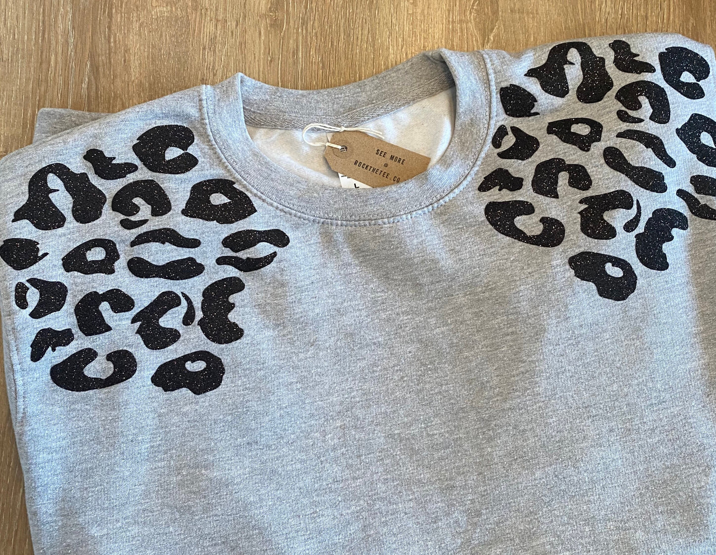 Womens leopard sweatshirt, womens leopard print sweatshirt,glitter leopard sweatshirt, leopard print jumper, leopard sweater, black glitter