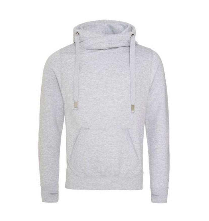 Rose gold leopard star cross neck hoodie in a choice of grey, charcoal, black and navy