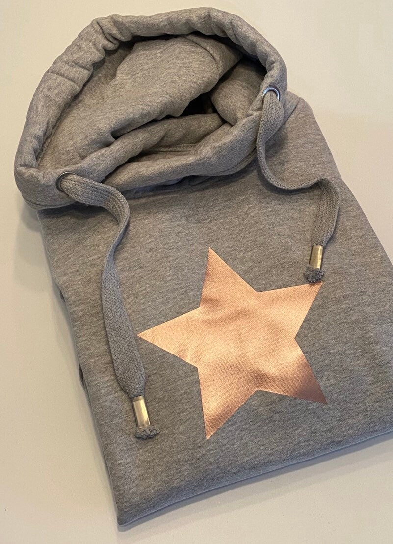 Adults star hoodie | Cowl neck hoodie | Choose your star colour hoodie | Star hoodie | Crossover Hoodie | Star Hoodie | Leopard Star Hoodie