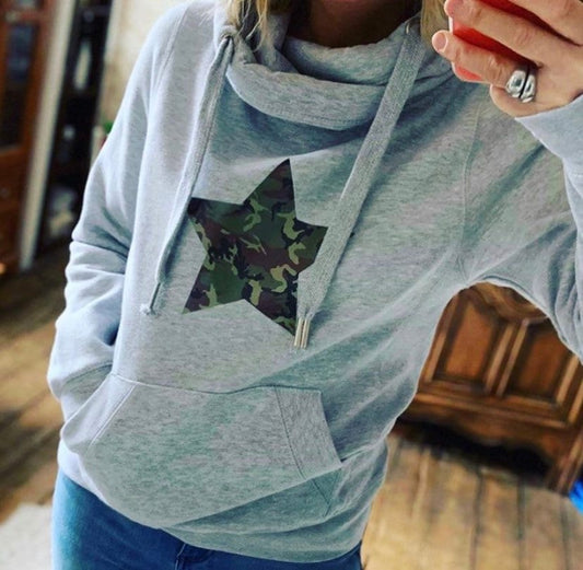 Adults star hoodie | Cowl neck hoodie | Choose your star colour hoodie | Star hoodie | Crossover Hoodie | Star Hoodie | Leopard Star Hoodie