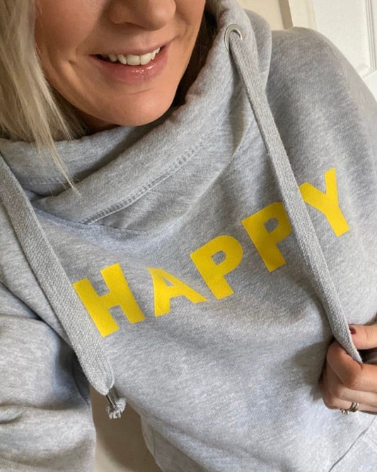 Happy cowl neck hoodie