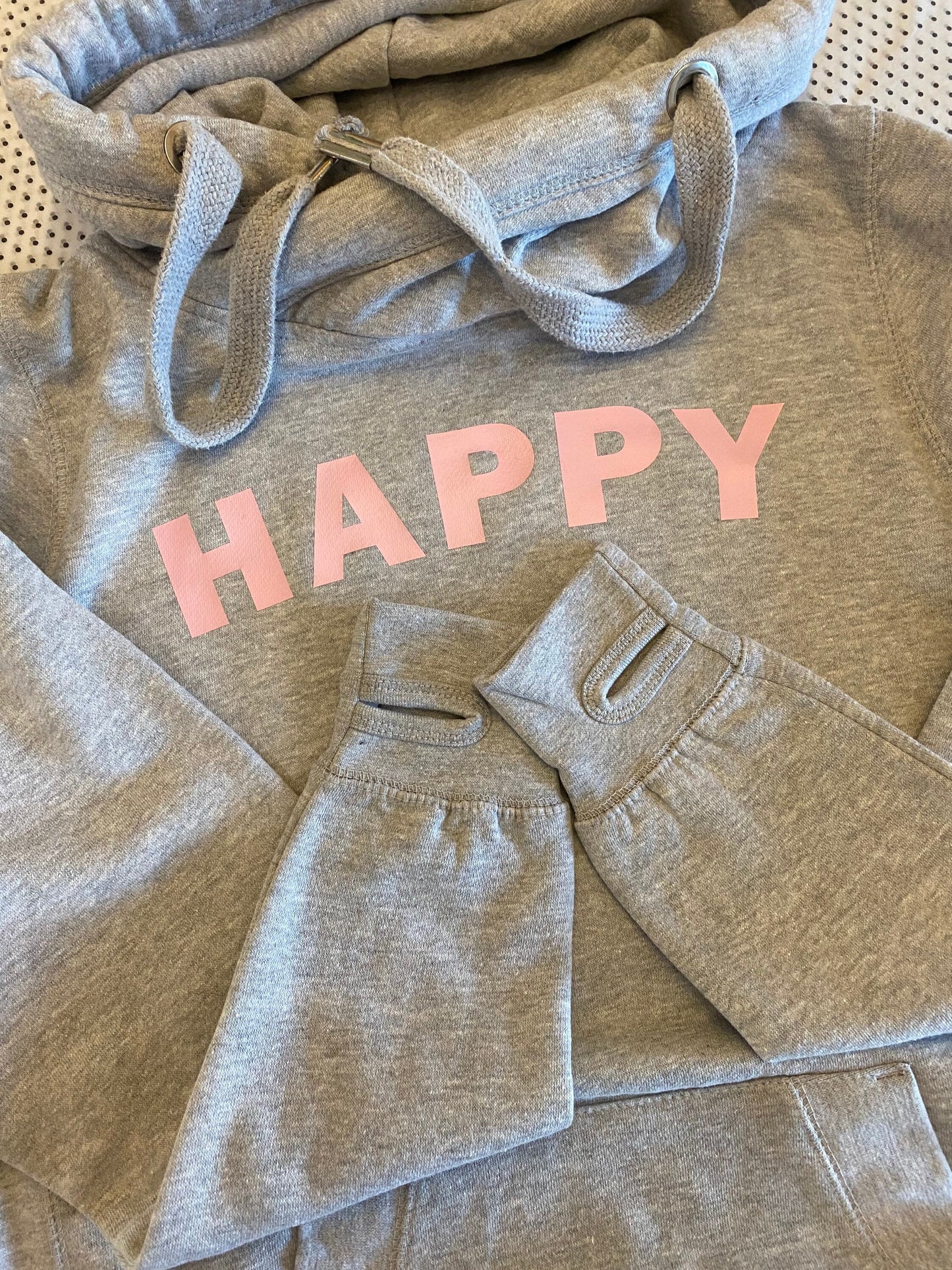 Happy cowl neck hoodie