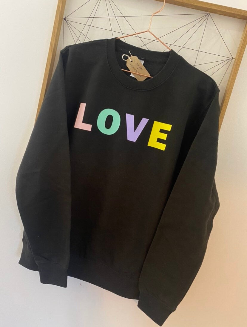 Woman’s Pastel Rainbow Love Sweatshirt