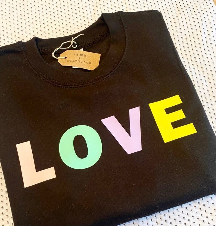 Woman’s Pastel Rainbow Love Sweatshirt