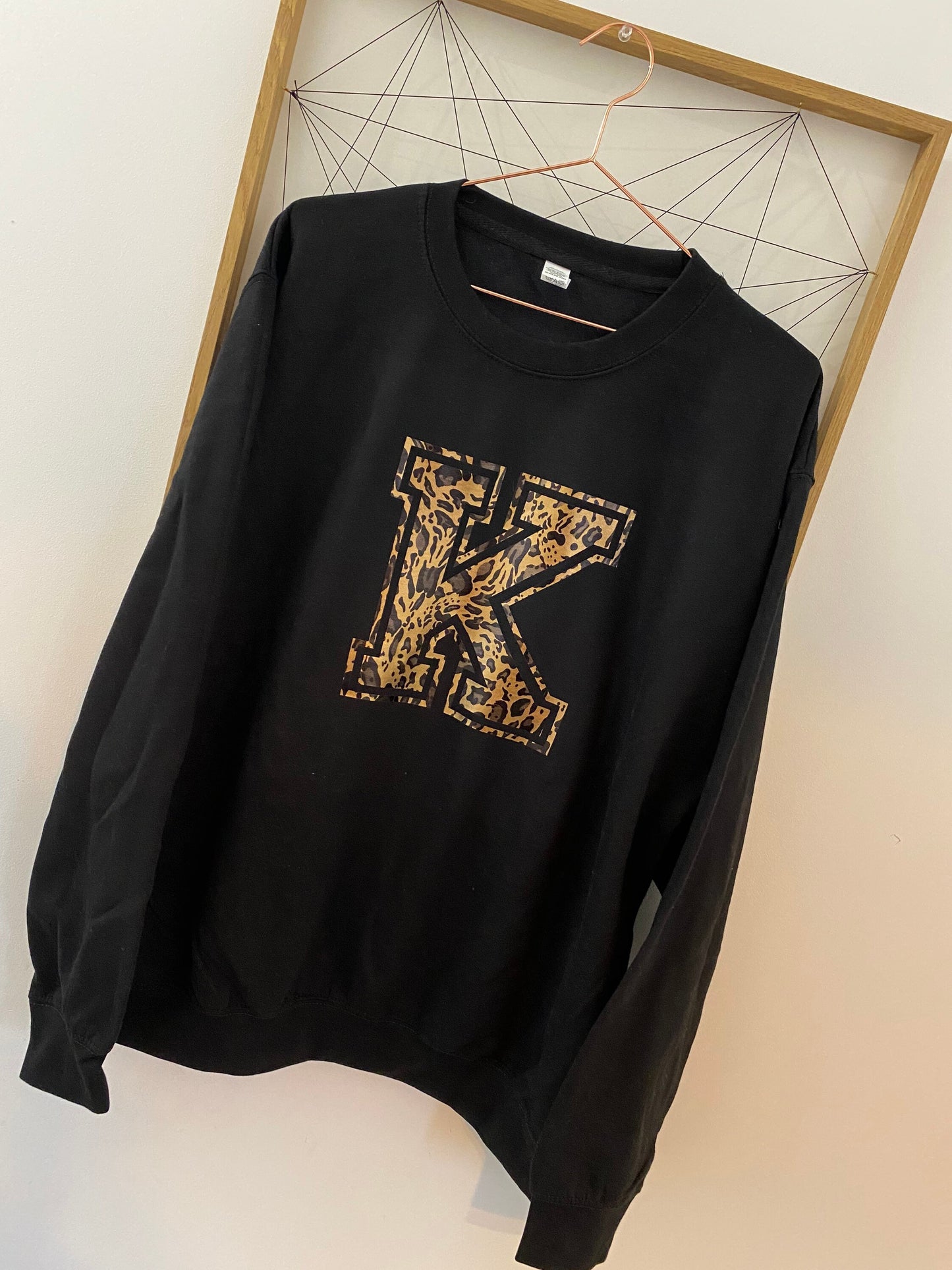 Women’s Personalised Leopard Print Initial Sweater