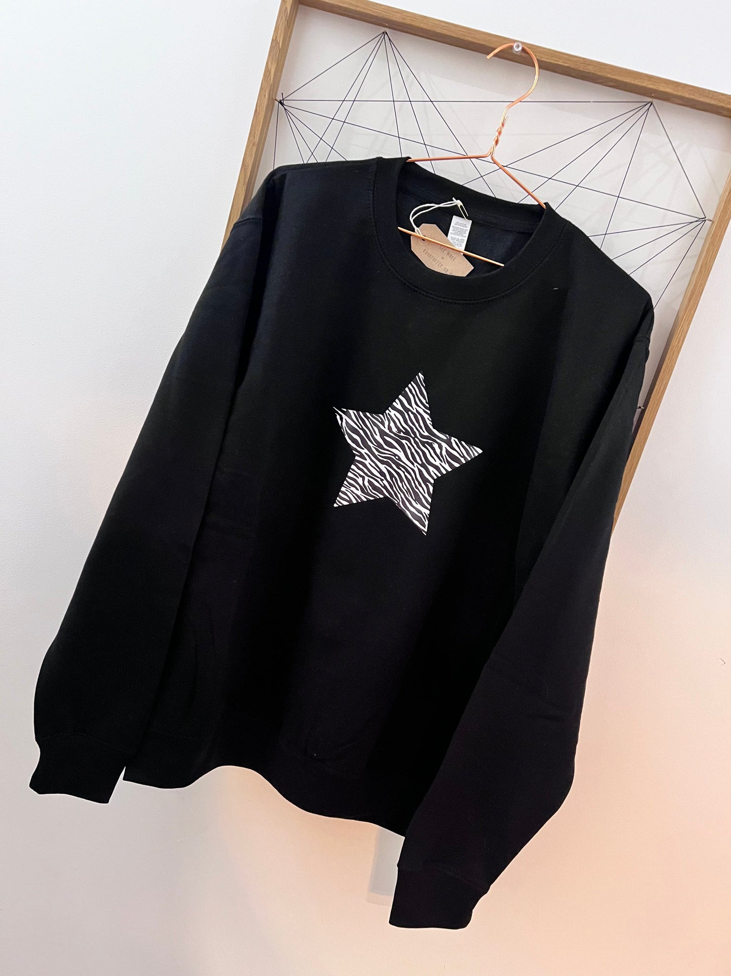 Woman’s Leopard Star Sweatshirt, Star Print Jumper, Choose your star colour, Star Sweater,