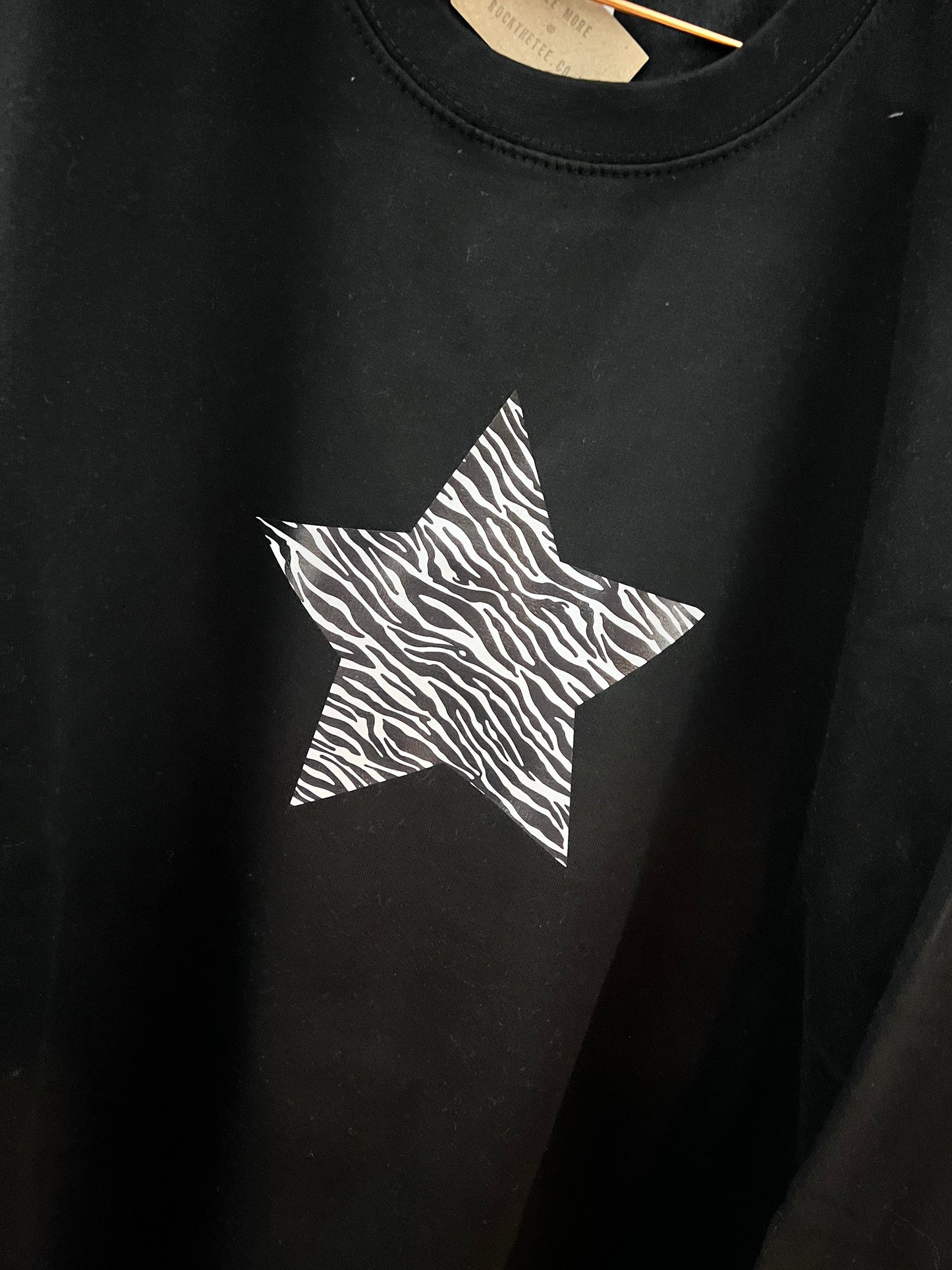 Woman’s Leopard Star Sweatshirt, Star Print Jumper, Choose your star colour, Star Sweater,