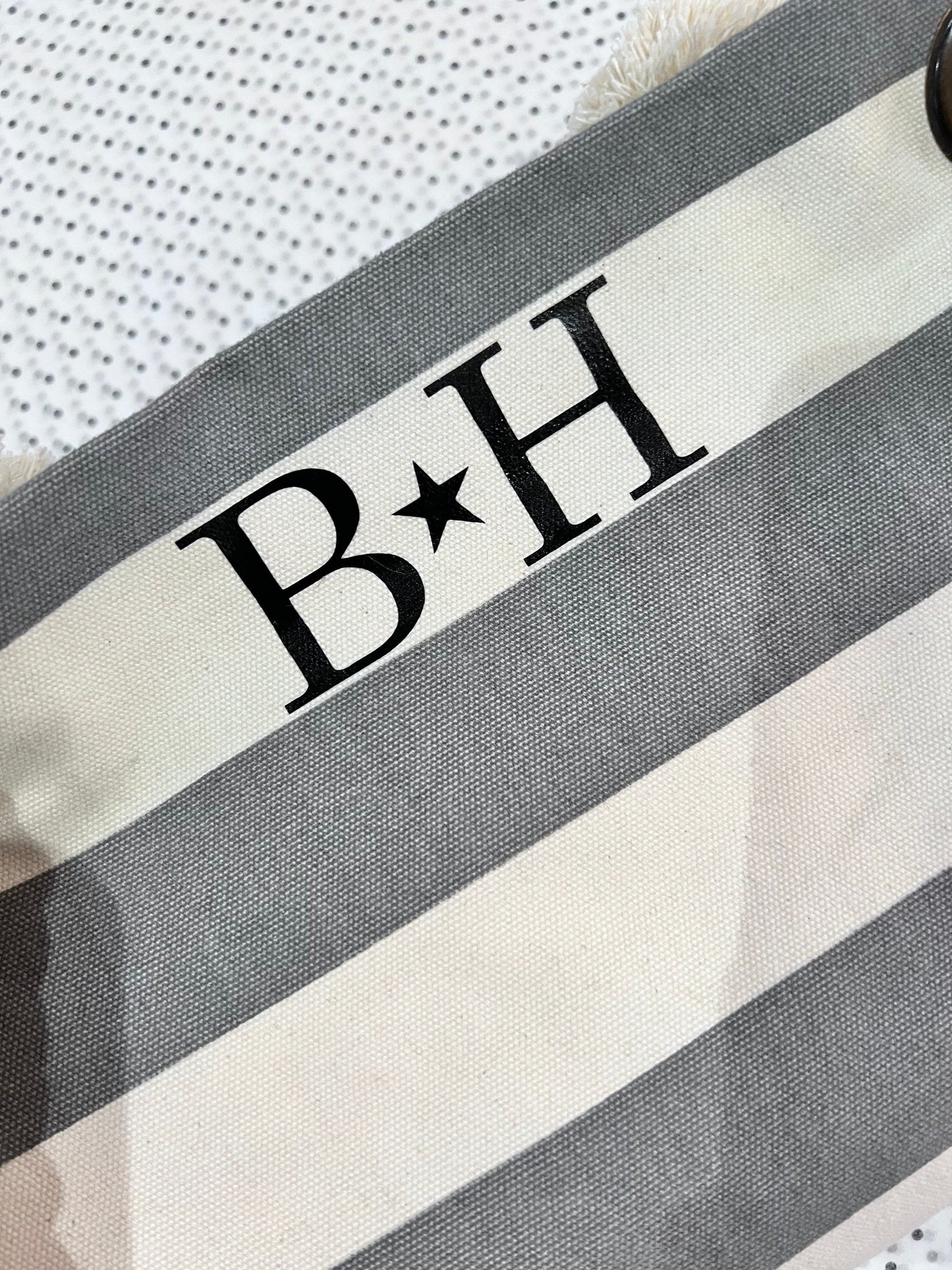 Personalised Initials Striped Beach Bag | Nautical Beach Bag | Beach Tote