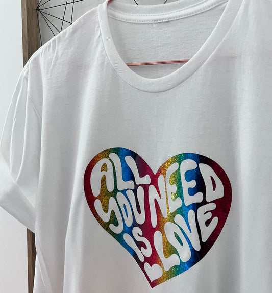 All you need is love rainbow print T-shirt | Pride T-Shirt