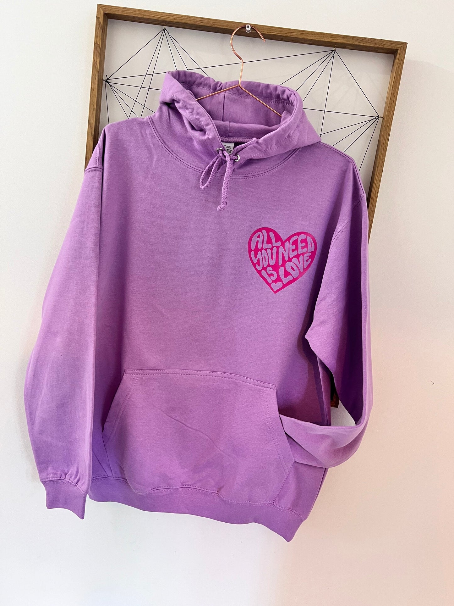 All you need is love printed heart | choose your colour hoodie | personalised hoodie