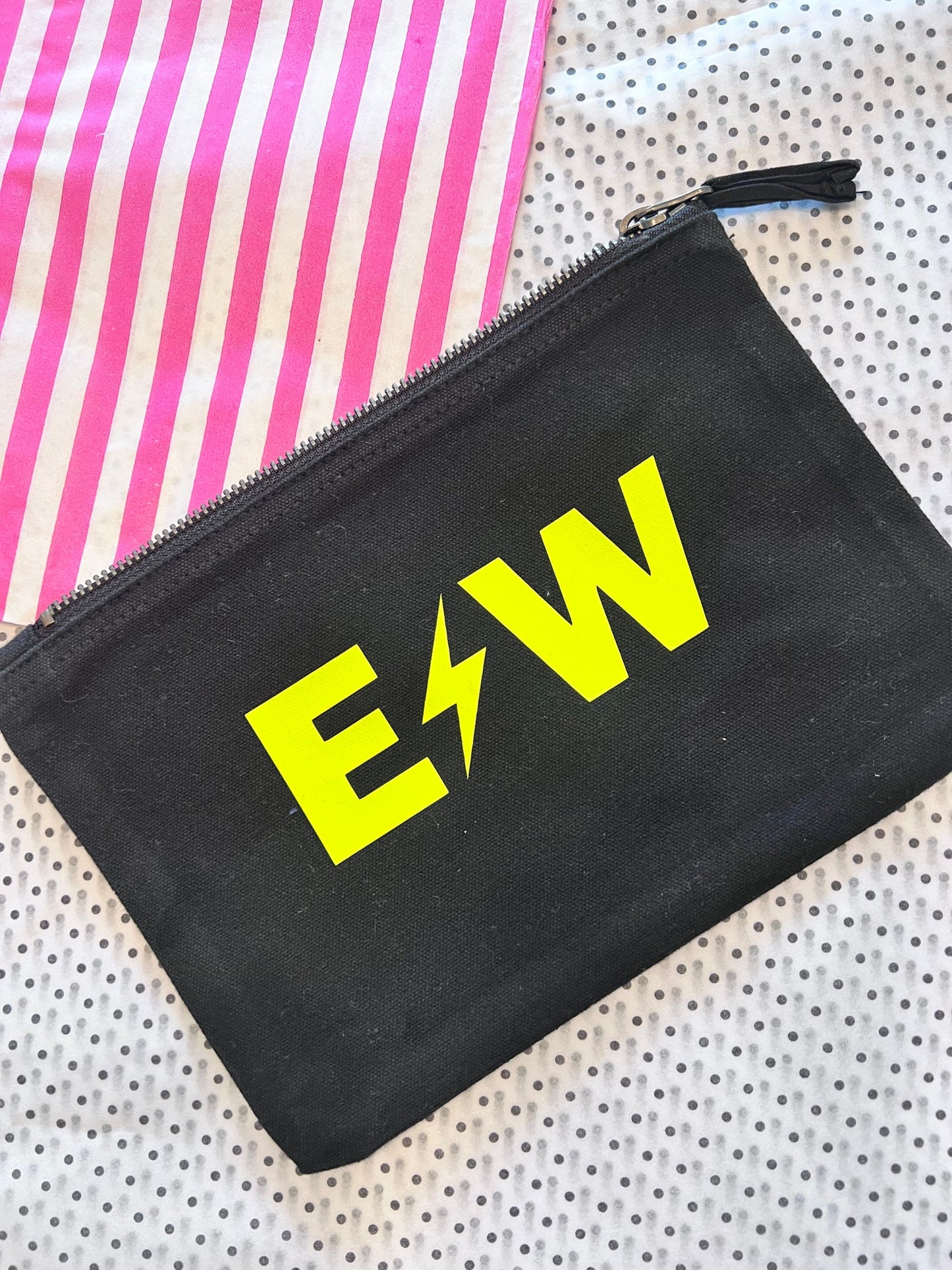 Personalised initials make up bag