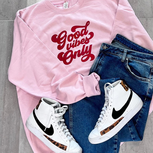 Good vibes only sweatshirt | Good vibes only sweater | good vibes only |pink sweater | women’s gift